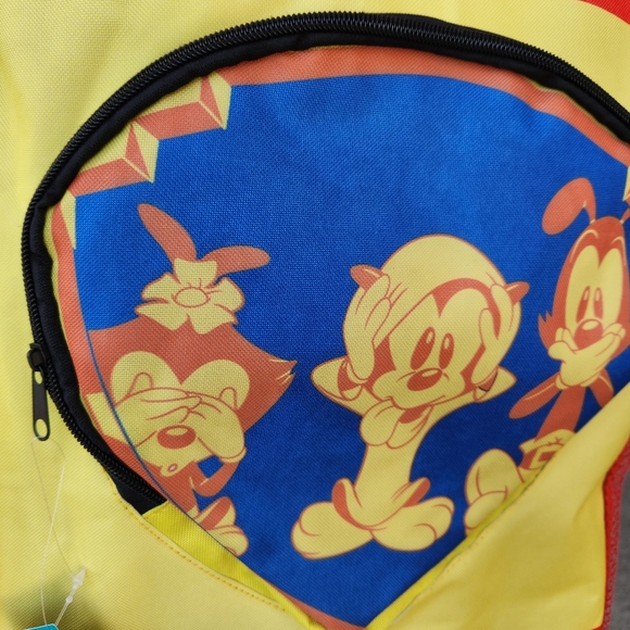 NEW Animaniacs Backpack Bag Orange Yellow Bright Colorblock WB Lootcrate Retro - Picture 5 of 11